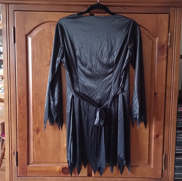 Women's Tattered Witch Dress & Purple Mesh Spiderweb Hat - Picture 4 of 8